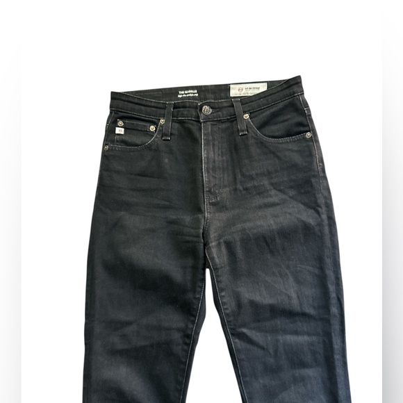 AG Adriano Goldschmied The High Rise Straight Crop Black Jeans, Raw hem size 26 - Picture 3 of 9